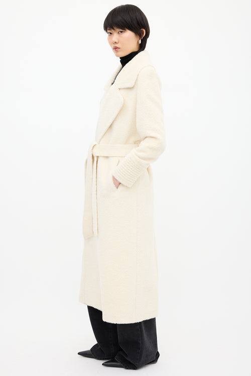 Sentaler White Suri Wrap Belted Coat