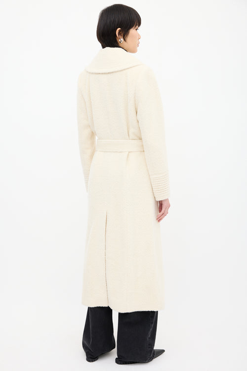 Sentaler White Suri Wrap Belted Coat