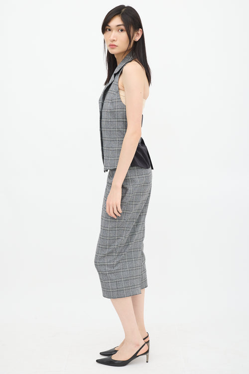 Sergio Hudson Grey 
Black Plaid Co-Ord Set