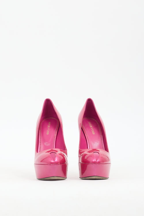 Sergio Rossi Pink Patent Leather Platform Pump