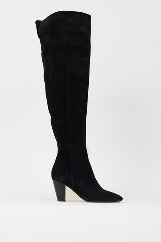 Sézane Black Suede Colette Thigh High Boot