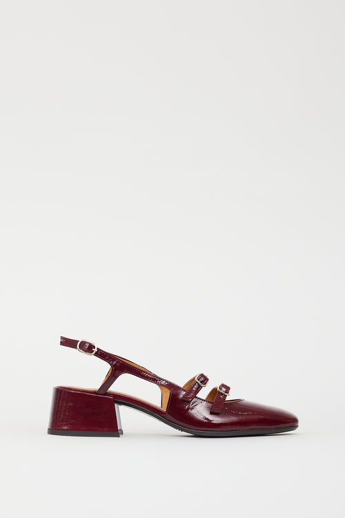 Sézane Burgundy Patent Paula Babies Pump