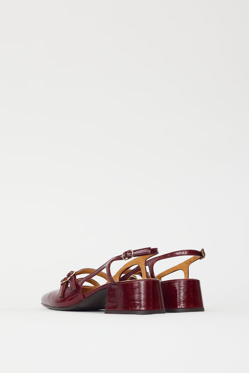 Sézane Burgundy Patent Paula Babies Pump