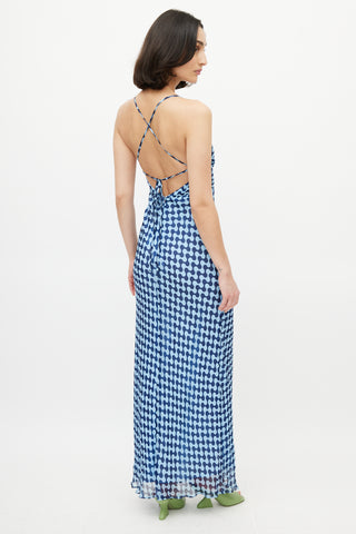 Shona Joy Blue Patterned Maxi Dress