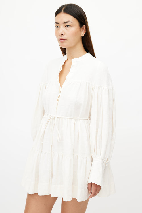 Shona Joy Cream Pleated Shirt Dress