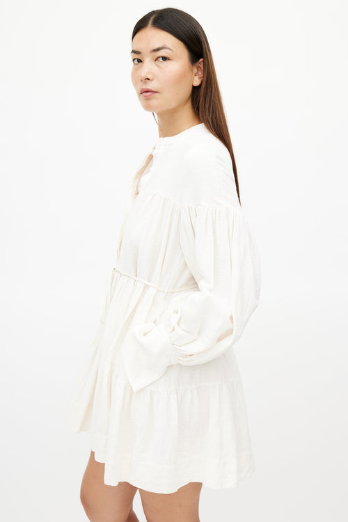 Shona Joy Cream Pleated Shirt Dress