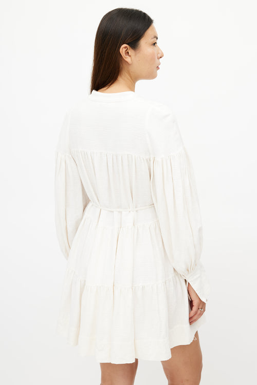 Shona Joy Cream Pleated Shirt Dress