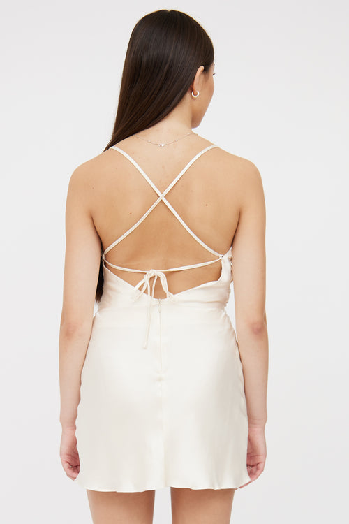 Shona Joy Cream Lace up Back Mini Dress