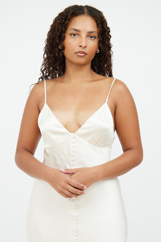 Shona Joy Cream Bias Slip Dress