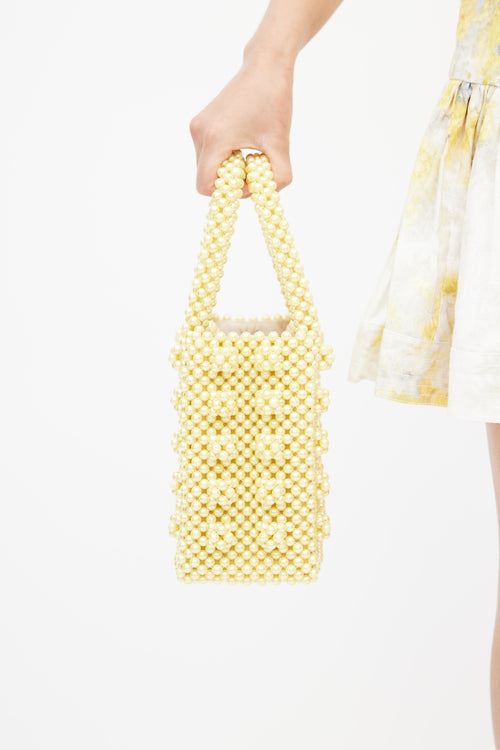 Shrimps Yellow Beaded Antonia Bag