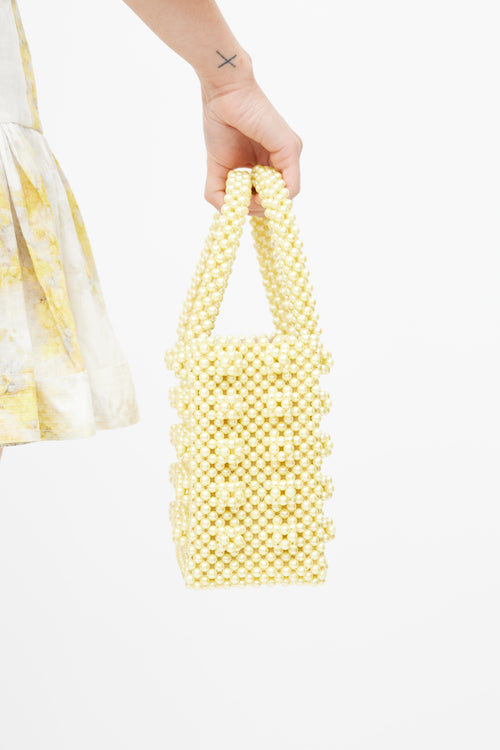 Shrimps Yellow Beaded Antonia Bag