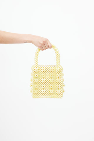 Shrimps Yellow Beaded Antonia Bag