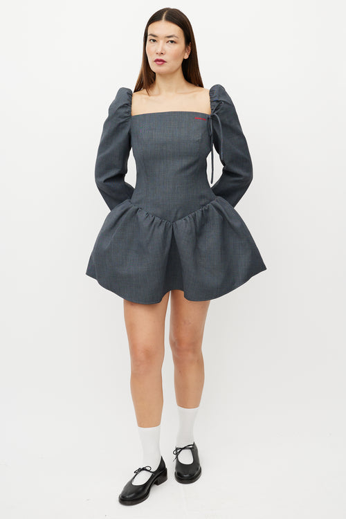 Shushu/Tong X SSENSE Work Capsule Grey Peplum Dress