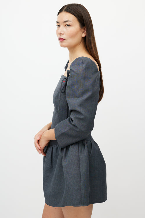 Shushu/Tong X SSENSE Work Capsule Grey Peplum Dress