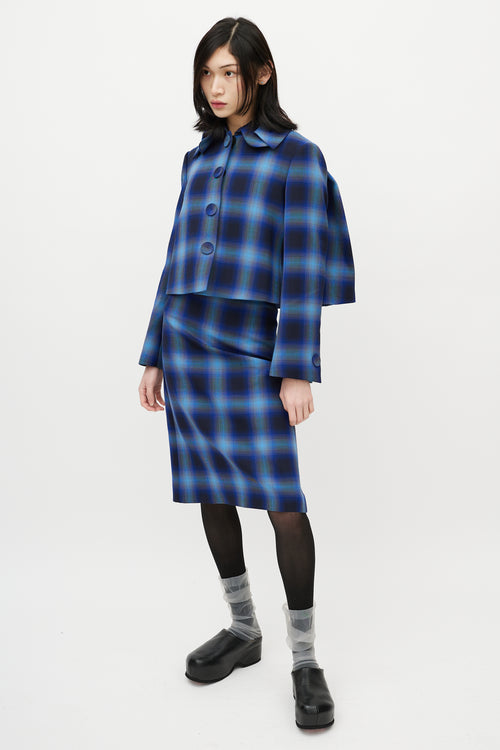 Shushu/Tong Blue 
Black Plaid Co-Ord Set