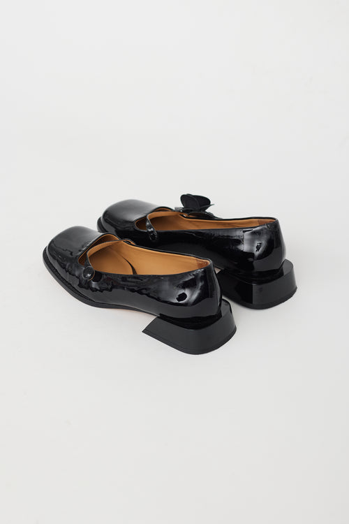 Shushu Tong X Charles 
Keith Black Patent Rose Mary Jane Flat