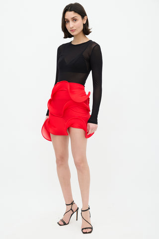 Sid Neigum Red Wave Mini Skirt