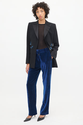 Sies Marjan Navy Corduroy Straight Leg Trouser