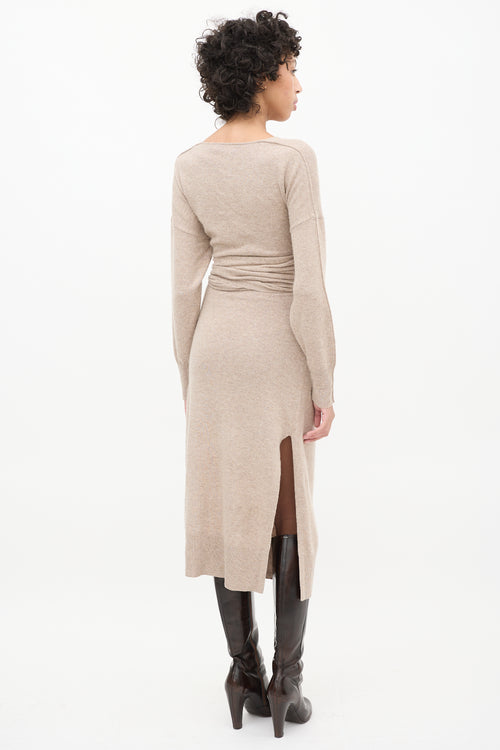 Simkhai Beige Wool Wrap Skyla Dress