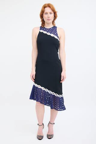 Simkhai Black 
Multi Lace Midi Dress