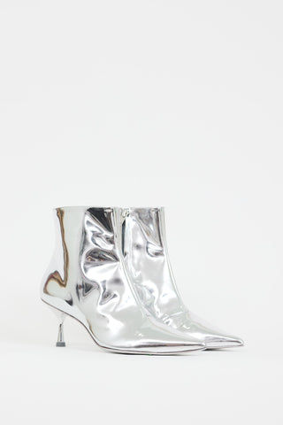 Simkhai Silver Metallic Leather Saanvi Ankle Boot