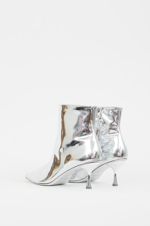 Simkhai Silver Metallic Leather Saanvi Ankle Boot