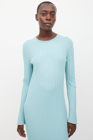 Simon Miller Teal Ribbed Maxi Dress