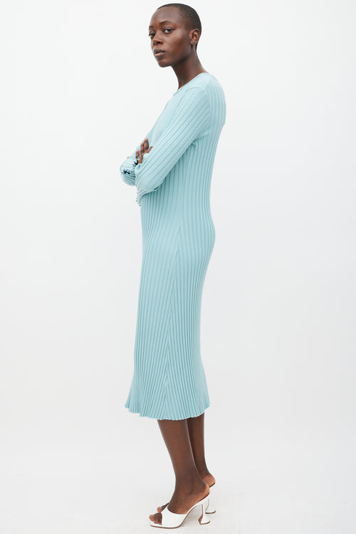 Simon Miller Teal Ribbed Maxi Dress