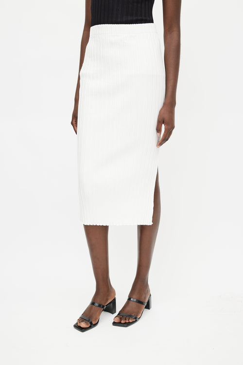 Simon Miller White Ribbed Midi Skirt