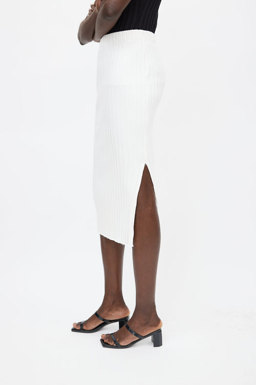 Simon Miller White Ribbed Midi Skirt