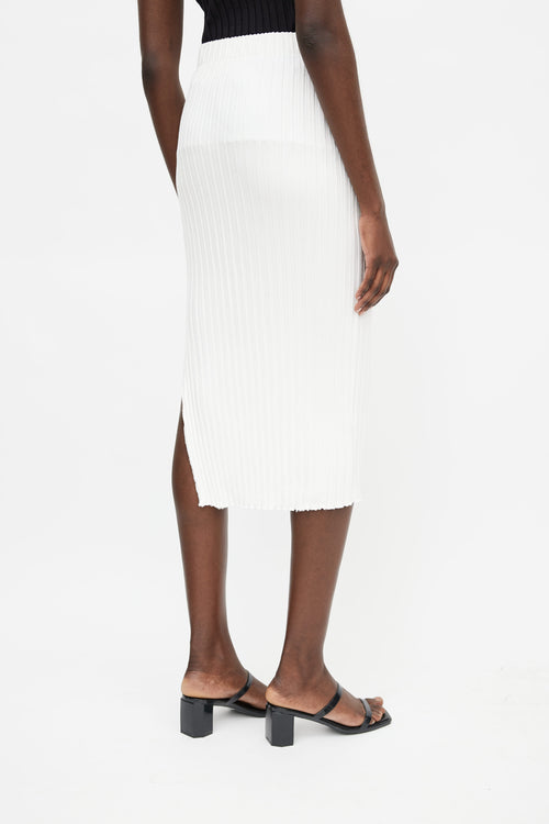 Simon Miller White Ribbed Midi Skirt