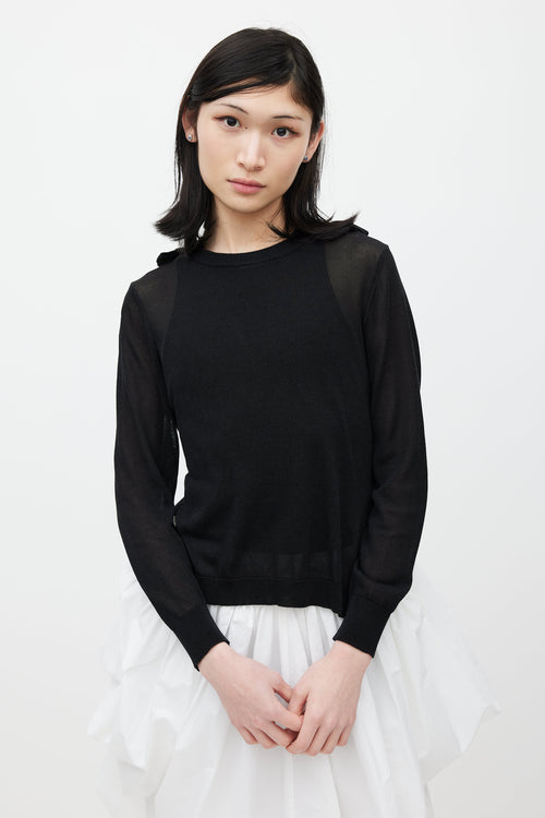 Simone Rocha Black Bow Knit Sweater