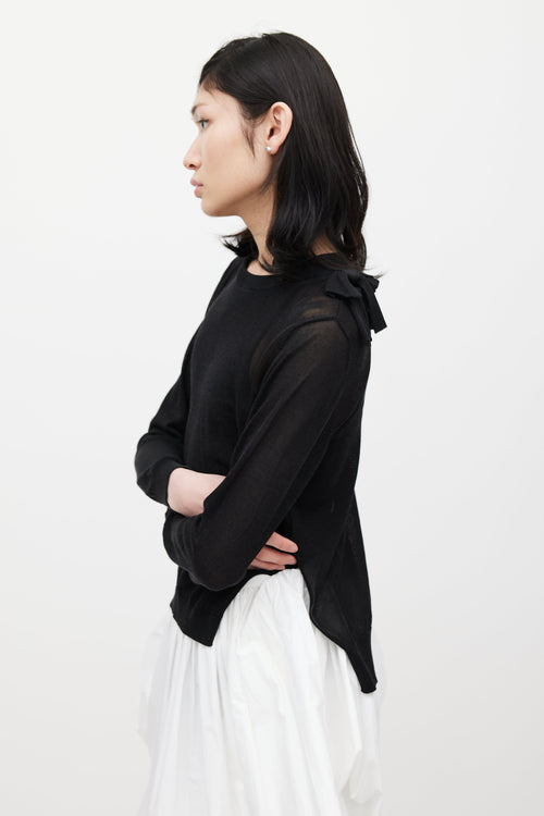 Simone Rocha Black Bow Knit Sweater