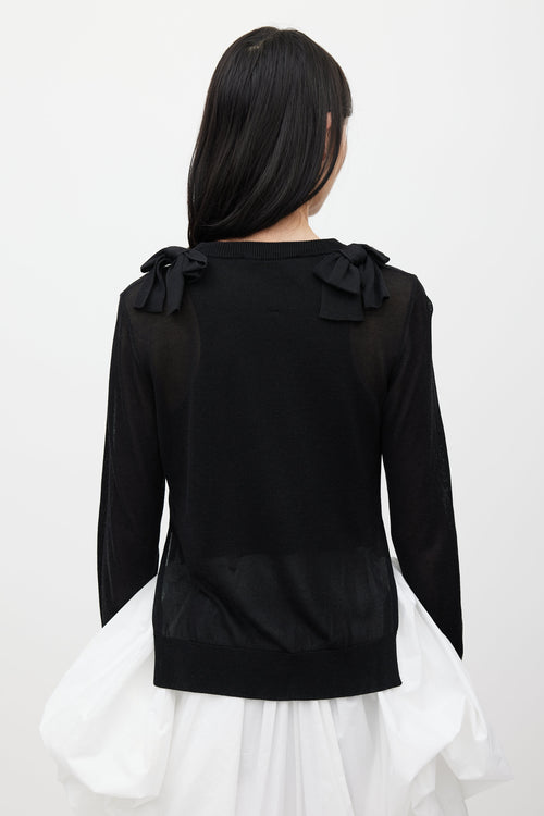 Simone Rocha Black Bow Knit Sweater