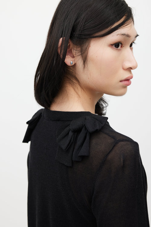 Simone Rocha Black Bow Knit Sweater