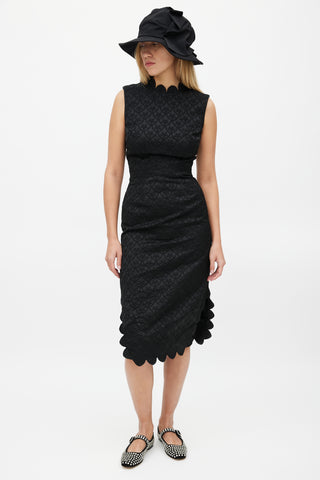 Simone Rocha Black Brocade Dress 
Blazer Set