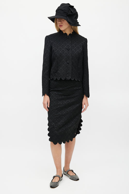 Simone Rocha Black Brocade Dress 
Blazer Set