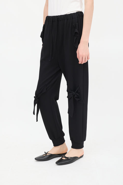 Simone Rocha Black Slim Bow Trouser