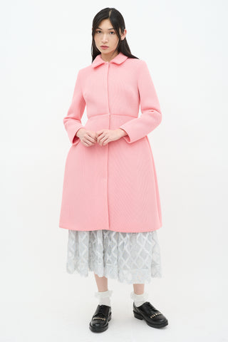 Simone Rocha FW 2013 Pink Neoprene Mid Length Coat