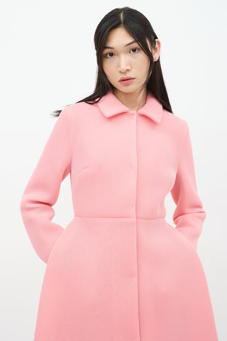 Simone Rocha FW 2013 Pink Neoprene Mid Length Coat