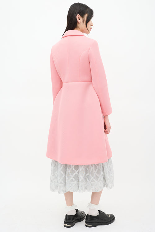 Simone Rocha FW 2013 Pink Neoprene Mid Length Coat