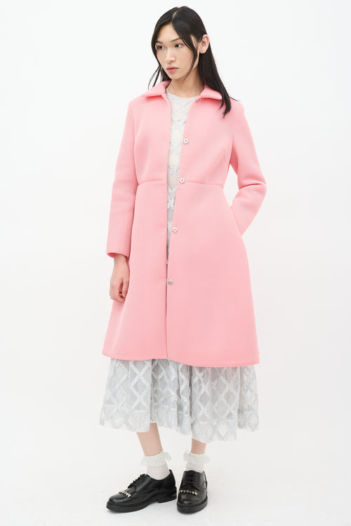 Simone Rocha FW 2013 Pink Neoprene Mid Length Coat