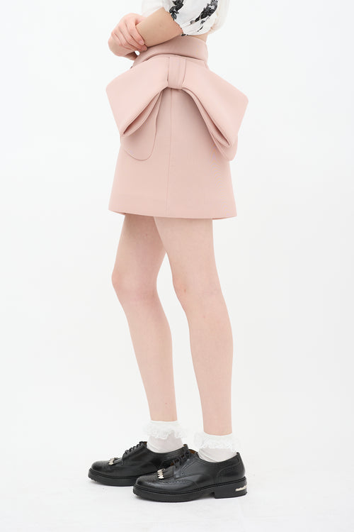 Simone Rocha Pink Neoprene Bow Mini Skirt