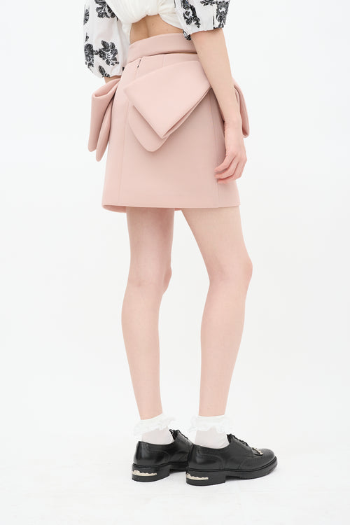 Simone Rocha Pink Neoprene Bow Mini Skirt