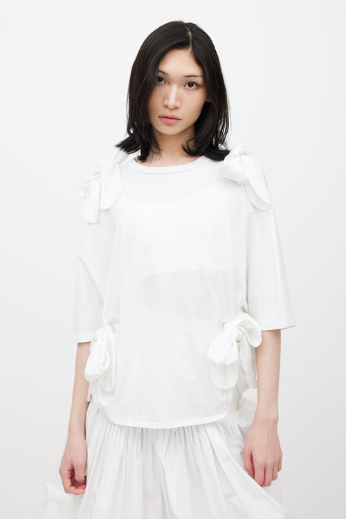 Simone Rocha White Knotted T-Shirt