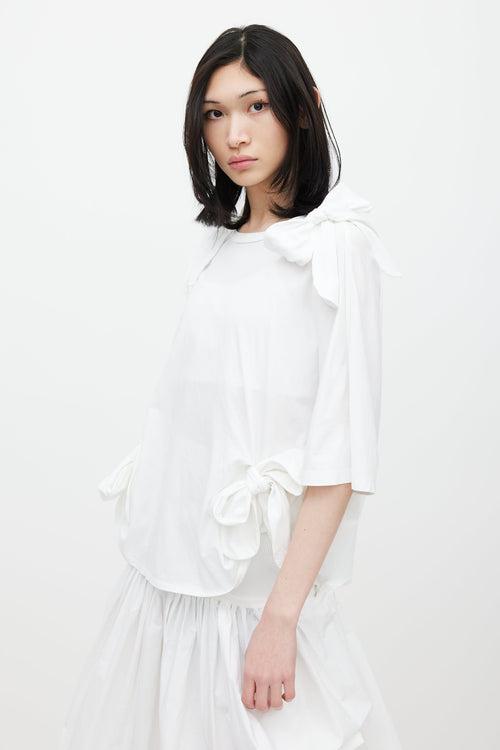 Simone Rocha White Knotted T-Shirt