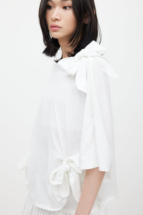 Simone Rocha White Knotted T-Shirt