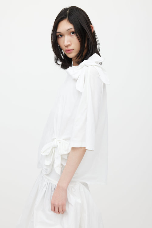 Simone Rocha White Knotted T-Shirt