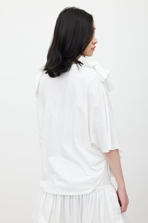 Simone Rocha White Knotted T-Shirt