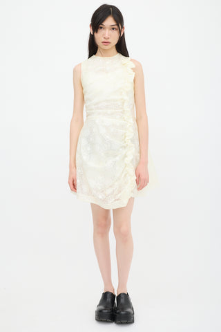 Simone Rocha White Nylon Floral Dress